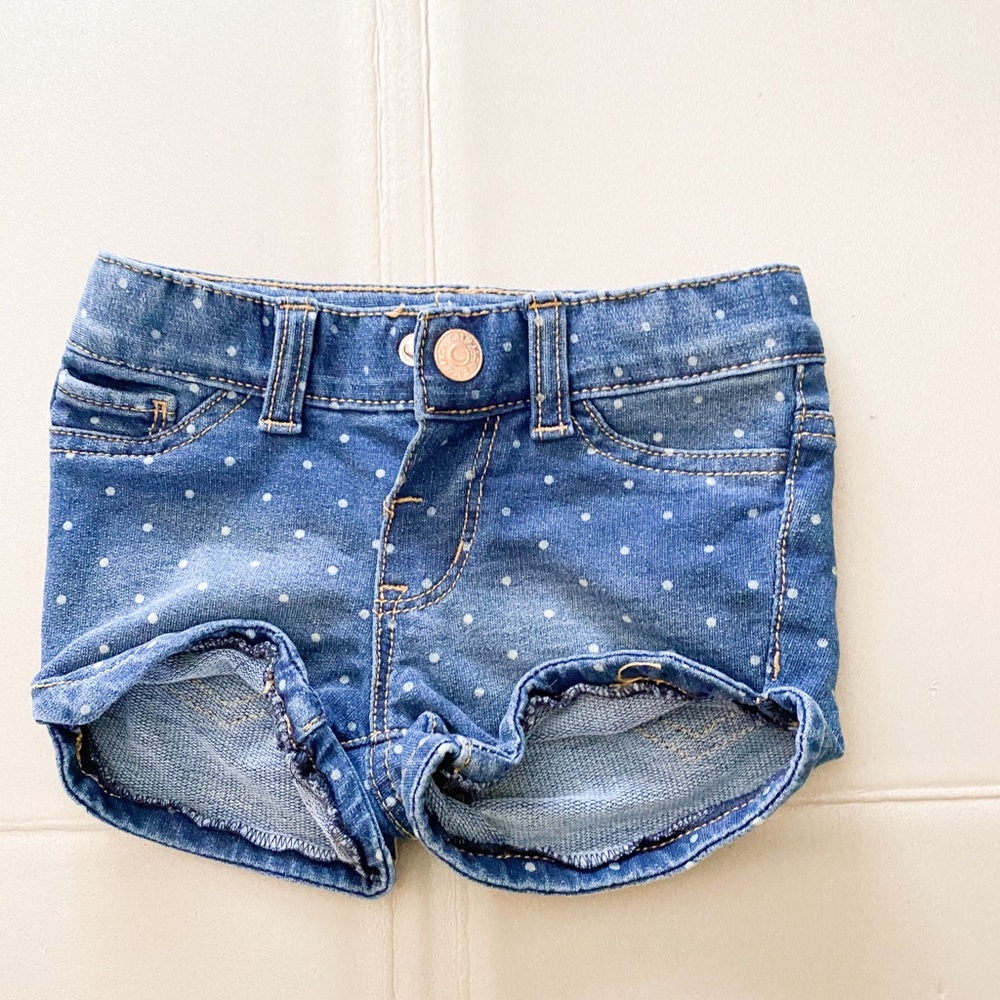 12M Girl Polka Dot- Blue Jean shorts.